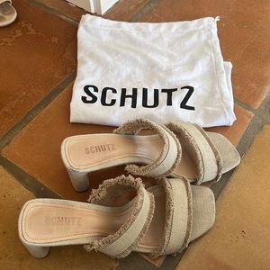 Schutz Amely mid linen sandal